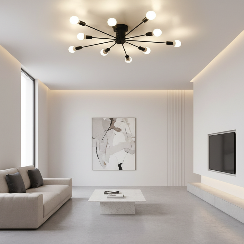 Luminara | Elegant Retro Metal Flush Mount Ceiling Light Fixture