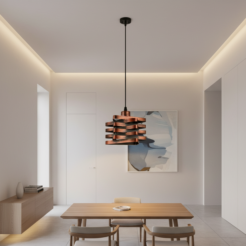 IronCraft | Stylish Black Metal Ribbon Kitchen Pendant Lighting