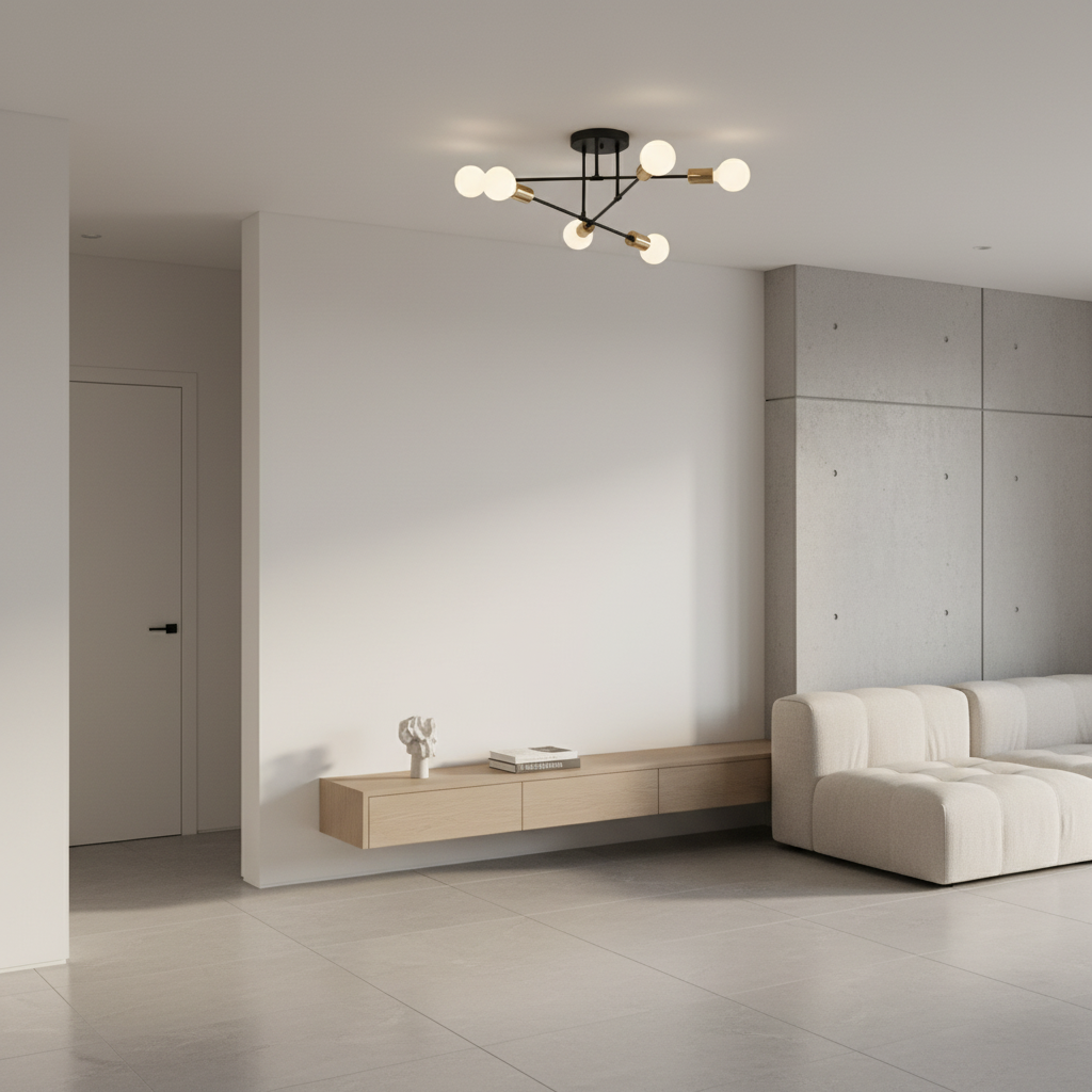 CelestialSphere | Modern Elegant 6-Light Flush Mount Ceiling Light