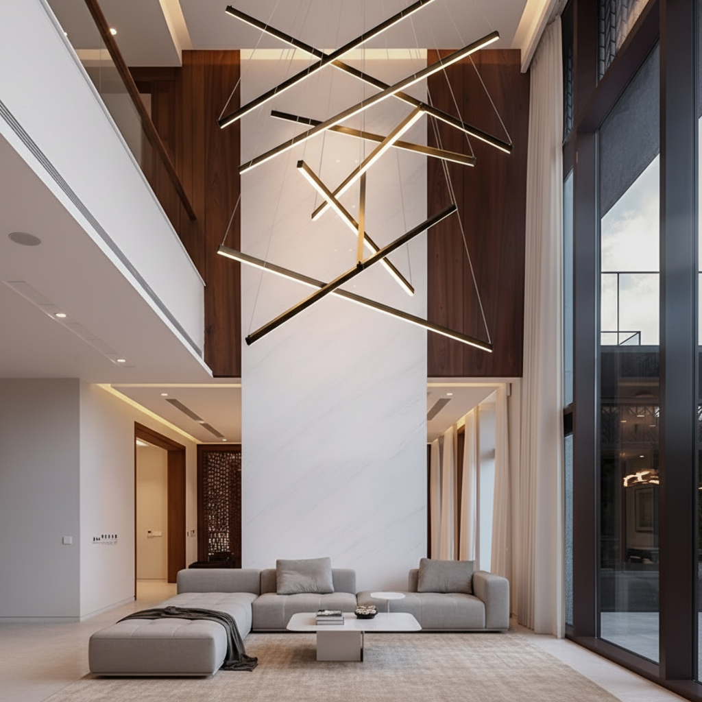 CrissLight | Modern Elegant Black LED Chandelier Light Fixture