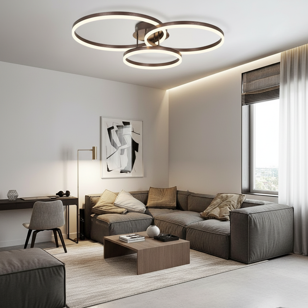 Luminara | Stylish Modern Gold Flush Mount Ceiling Light Fixture