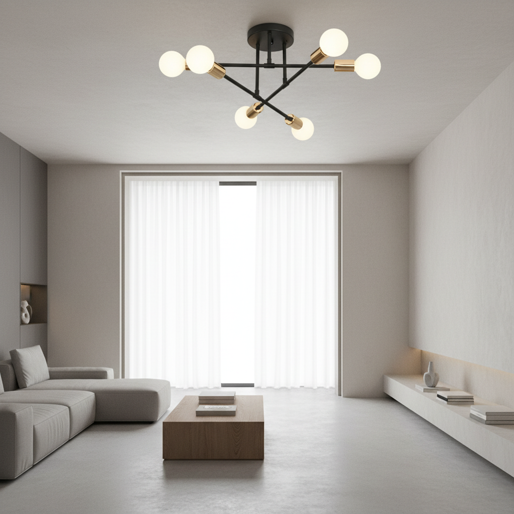 CelestialSphere | Modern Elegant 6-Light Flush Mount Ceiling Light