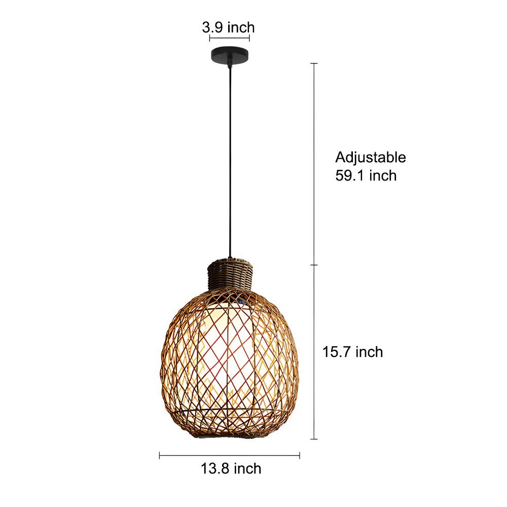 RattanGlow | Elegant Rustic Modern Outdoor Pendant Lantern Light