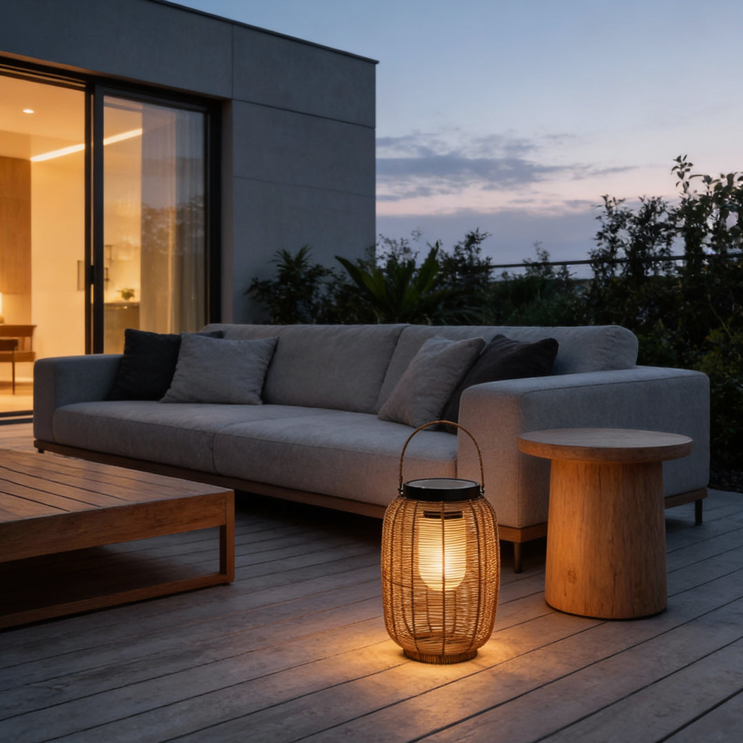 RattanLuxe | Elegant Rustic Solar Powered Outdoor Lantern Light 2