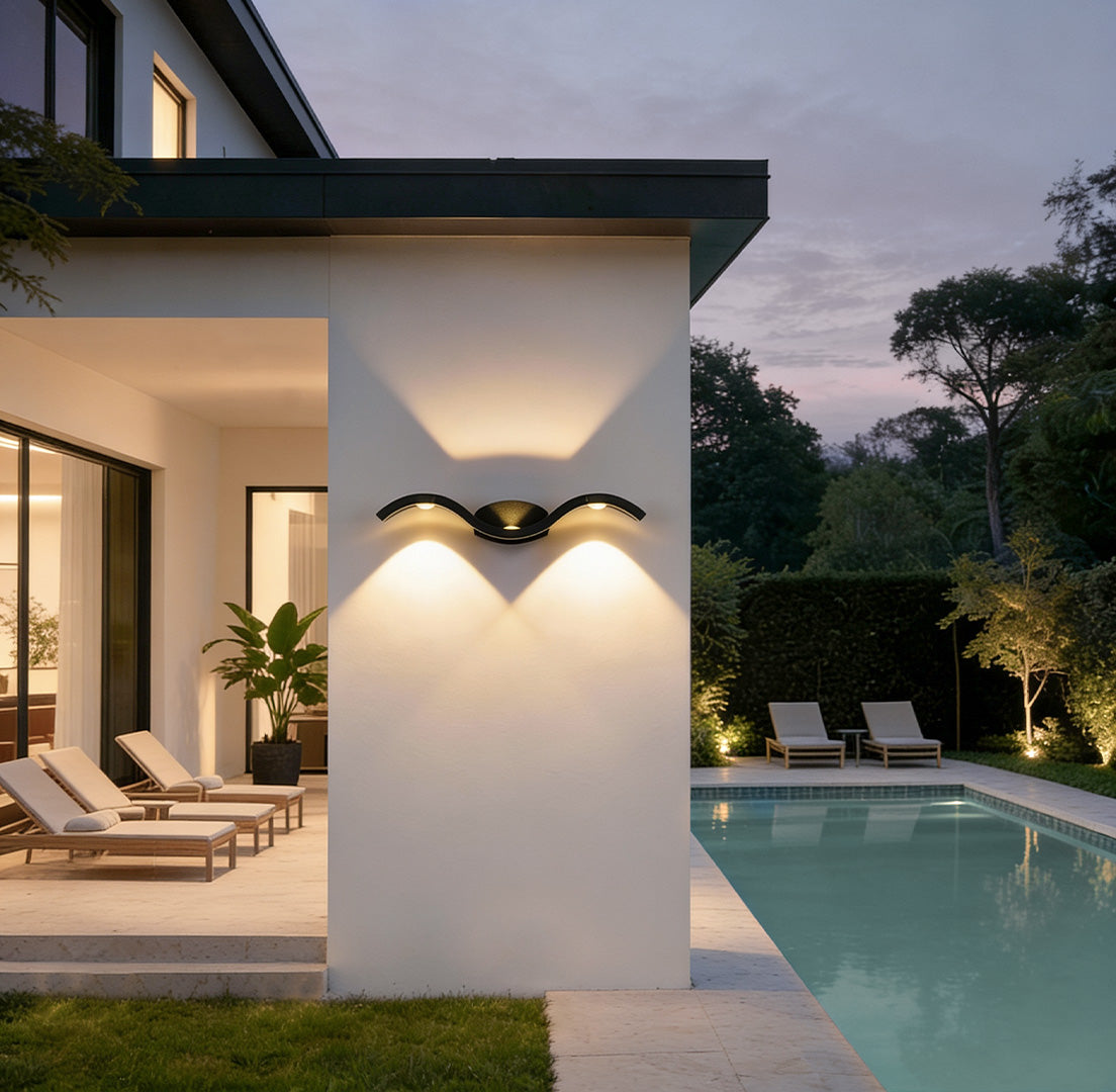 SeagullWave | Modern Up-Down Outdoor Wall Sconce for Dynamic Illumination