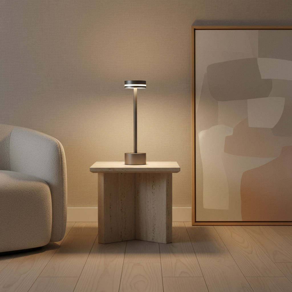 Luminara | Modern Portable Aluminum Cordless Table Lamp with Dimming Feature