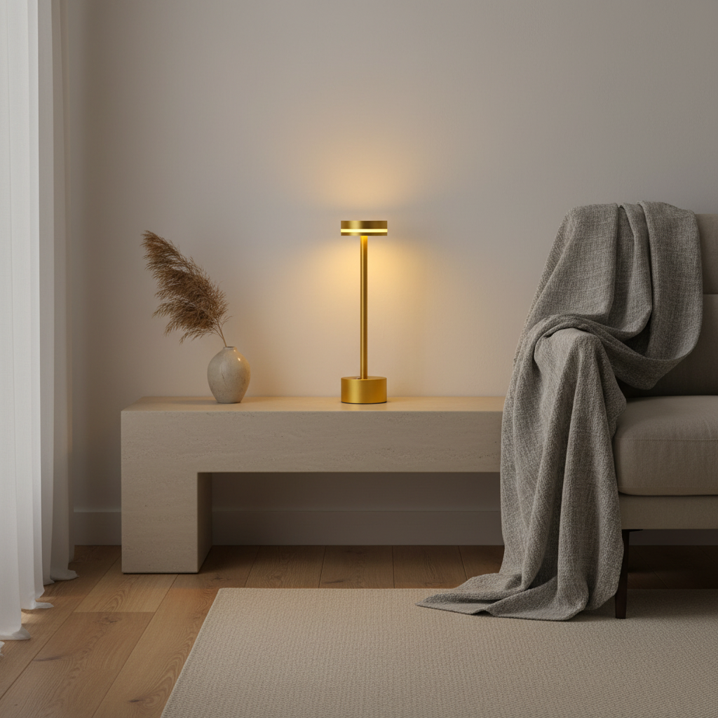 Luminara | Modern Portable Aluminum Cordless Table Lamp with Dimming Feature