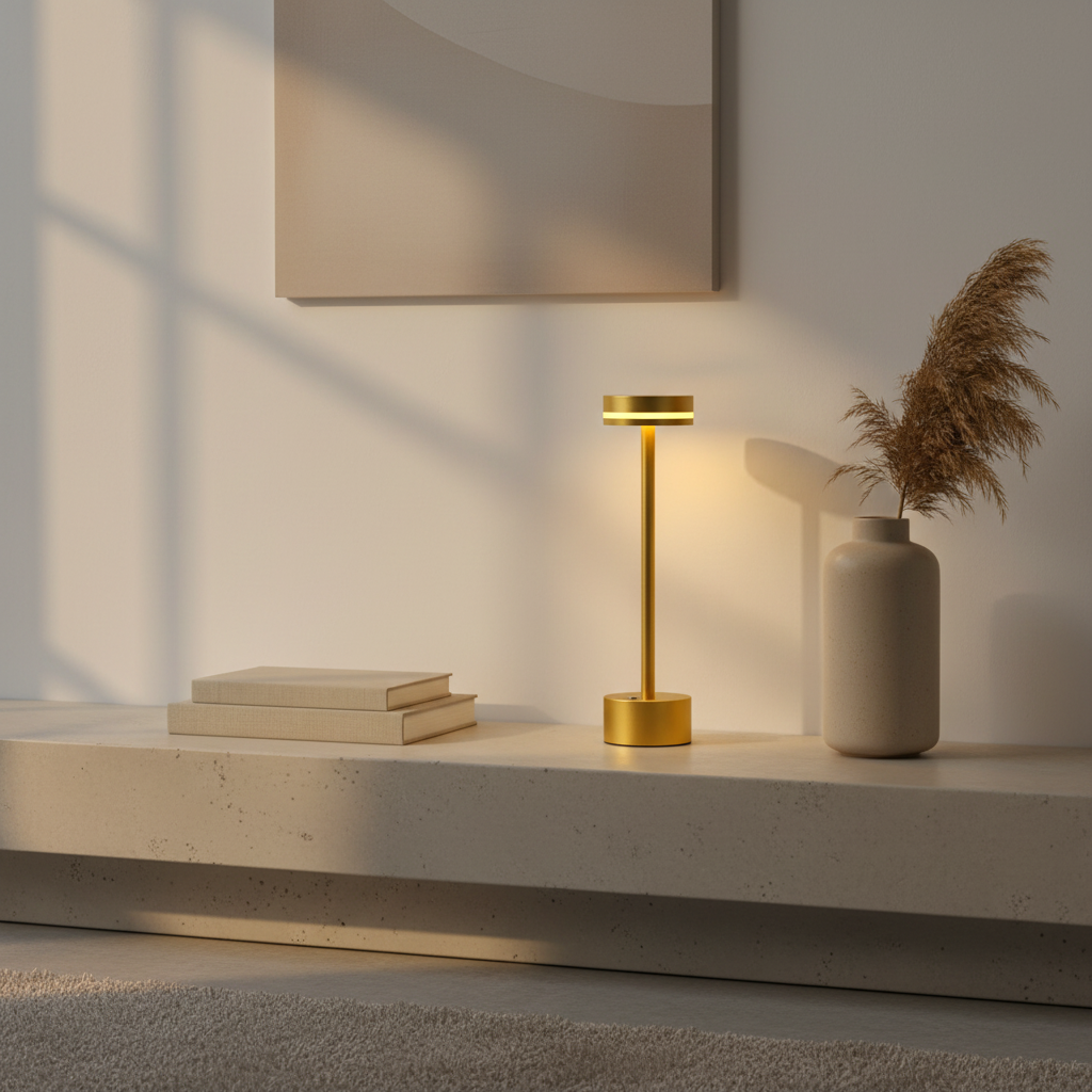 Luminara | Modern Portable Aluminum Cordless Table Lamp with Dimming Feature