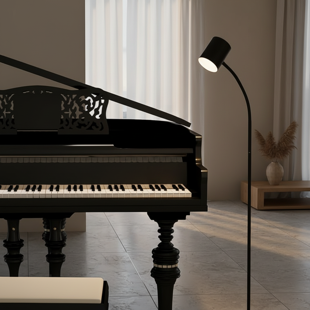 Luminara | Modern Adjustable Black Floor Lamp for Living Room Lighting