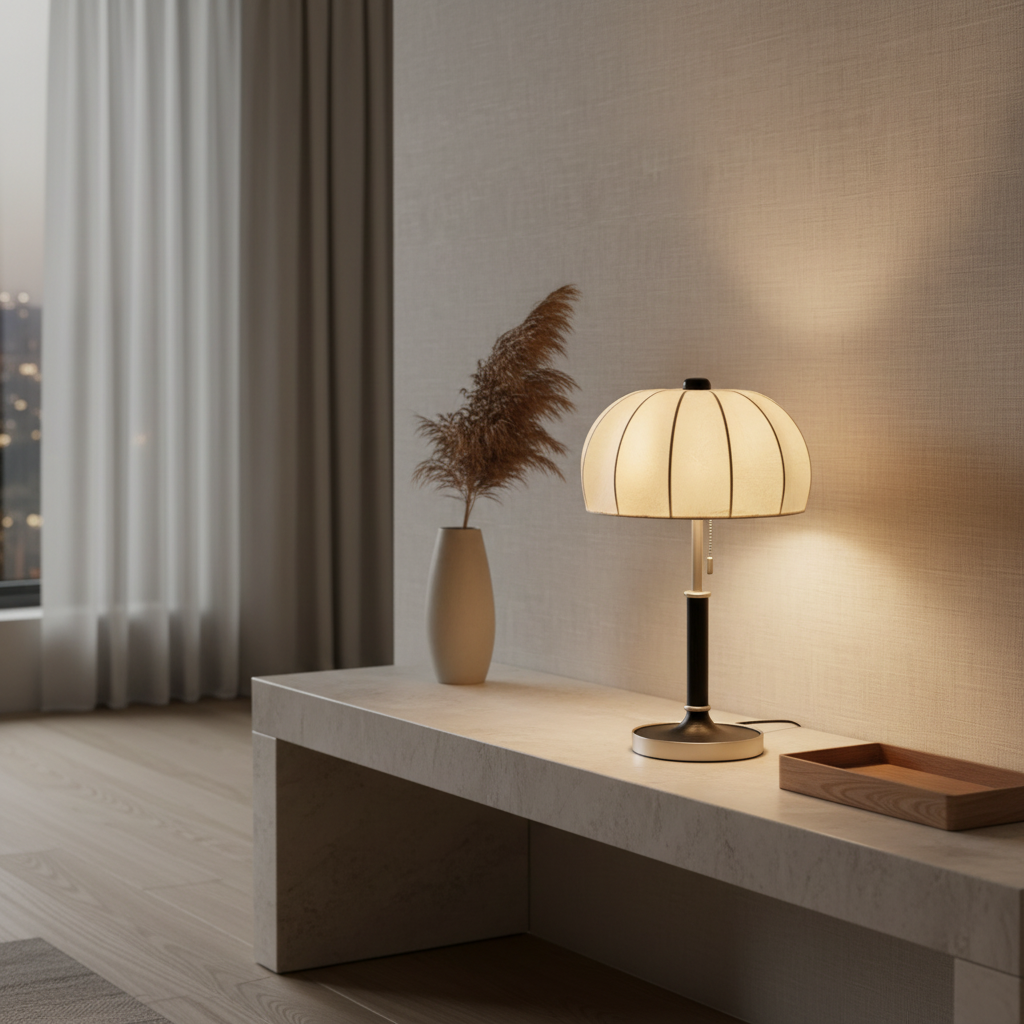 Luminara | Elegant Vintage Brass Dome Bedside Table Lamp for Bedroom