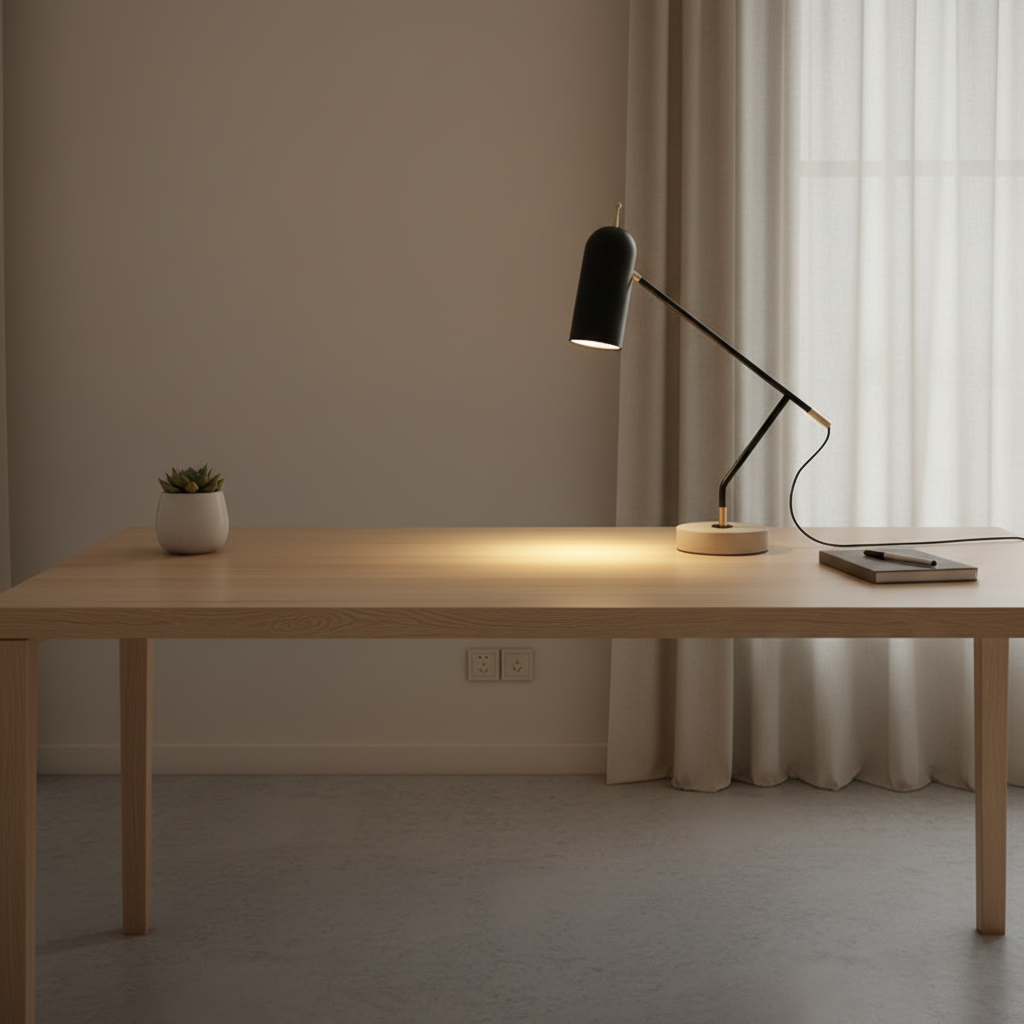 MarbleGlow | Modern Elegant Black Table Lamp with Adjustable LED Light