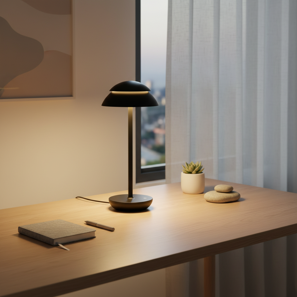 MushroomGlow | Elegant Modern Battery Operated Table Lamp with Touch Control