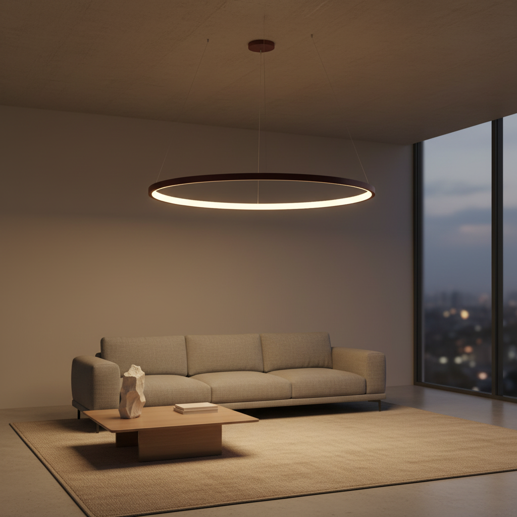 Luminara | Modern Sleek Aluminum Circle Chandelier Light Fixture