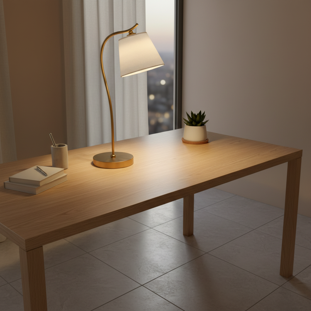 Luminara | Elegant Modern Gooseneck Desk Lamp with Fabric Shade