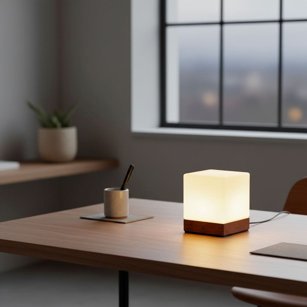 Naturalis | Elegant Minimalist Cordless LED Table Lamp with Wood Base