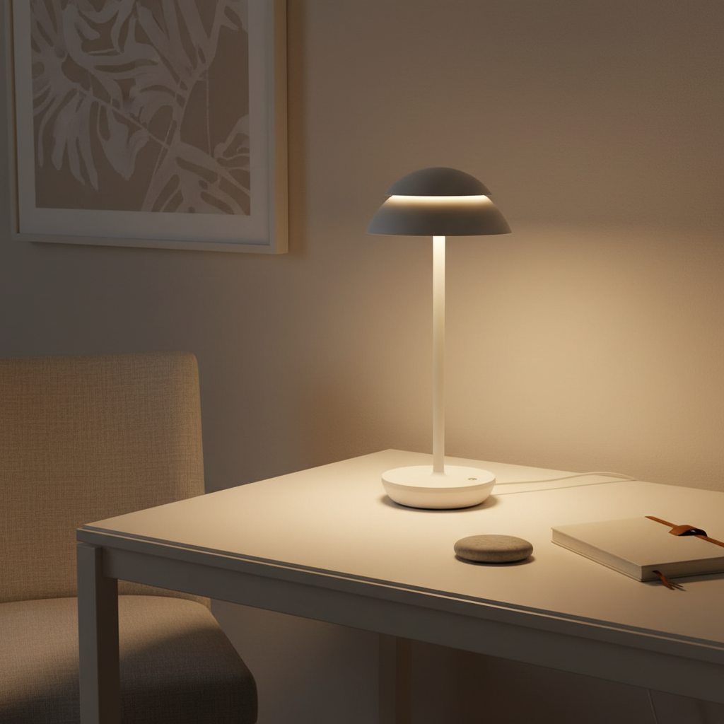 MushroomGlow | Elegant Modern Battery Operated Table Lamp with Touch Control