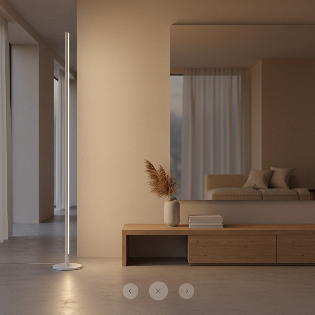 Luminara | Sleek Modern Aluminum Standing Floor Lamp for Ambient Lighting