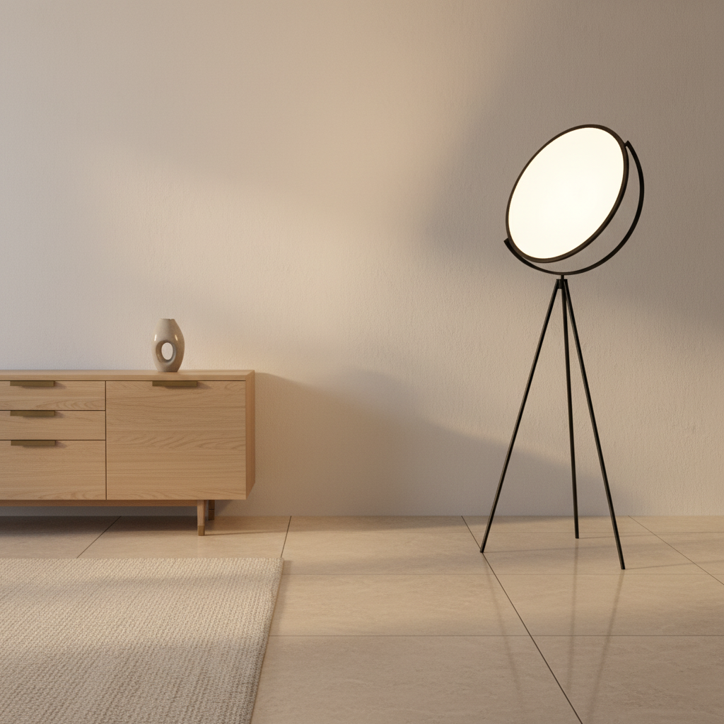 Nocturna | Modern Adjustable Black Metal Tripod Floor Lamp