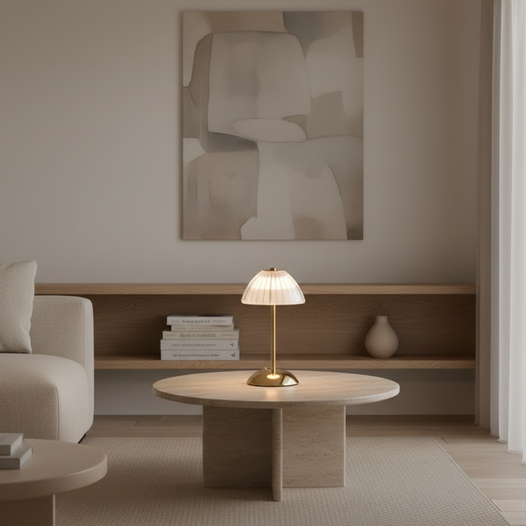 BrassLuxe | Stylish Cordless Battery Operated Bedside Table Lamp