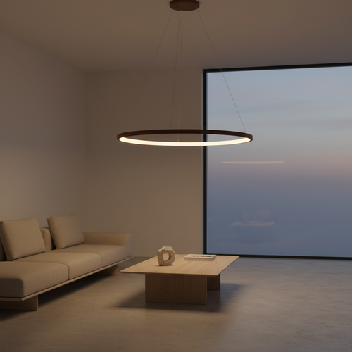 Aluminium Circle Ring Chandelier — Coffee Finish Dimmable G9 LED Modern