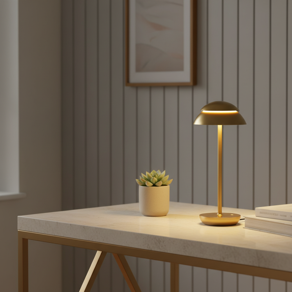 MushroomGlow | Elegant Modern Battery Operated Table Lamp with Touch Control