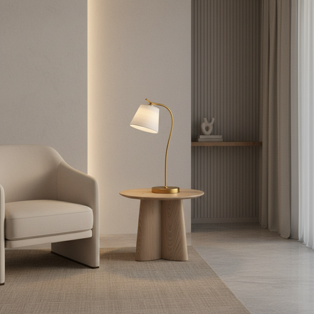 Luminara | Elegant Modern Gooseneck Desk Lamp with Fabric Shade