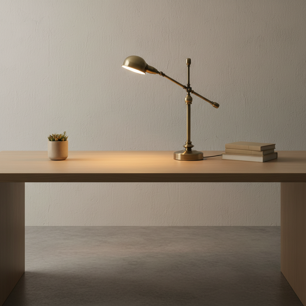 Luminara | Elegant Adjustable Metallic Dome Desk Lamp for Home Office