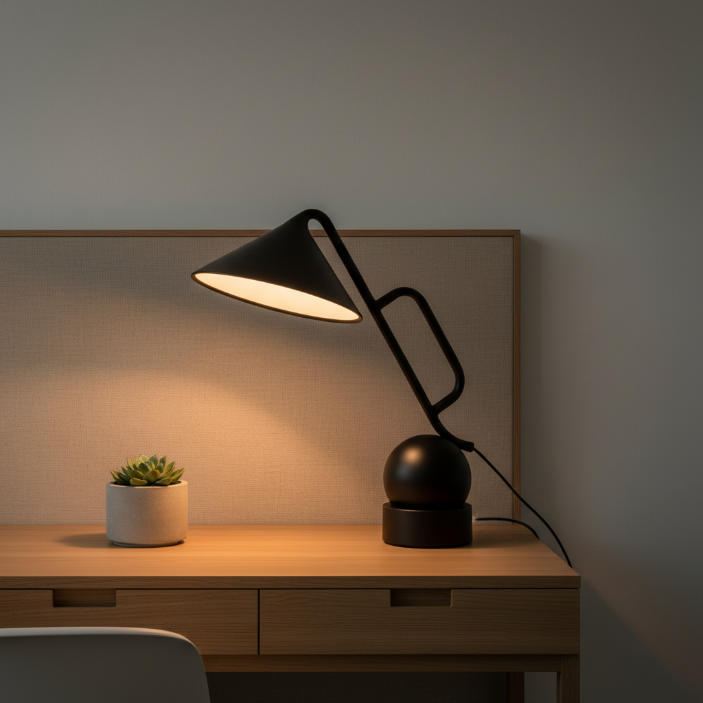 Nocturne | Modern Black Metal Adjustable LED Desk Lamp