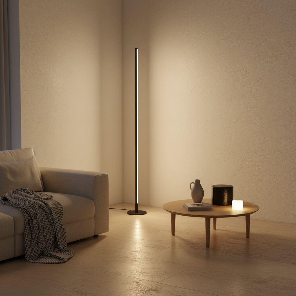 Luminara | Sleek Modern Aluminum Standing Floor Lamp for Ambient Lighting