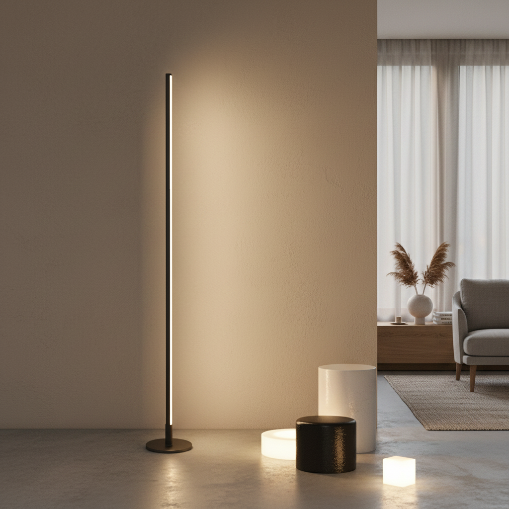 Luminara | Sleek Modern Aluminum Standing Floor Lamp for Ambient Lighting