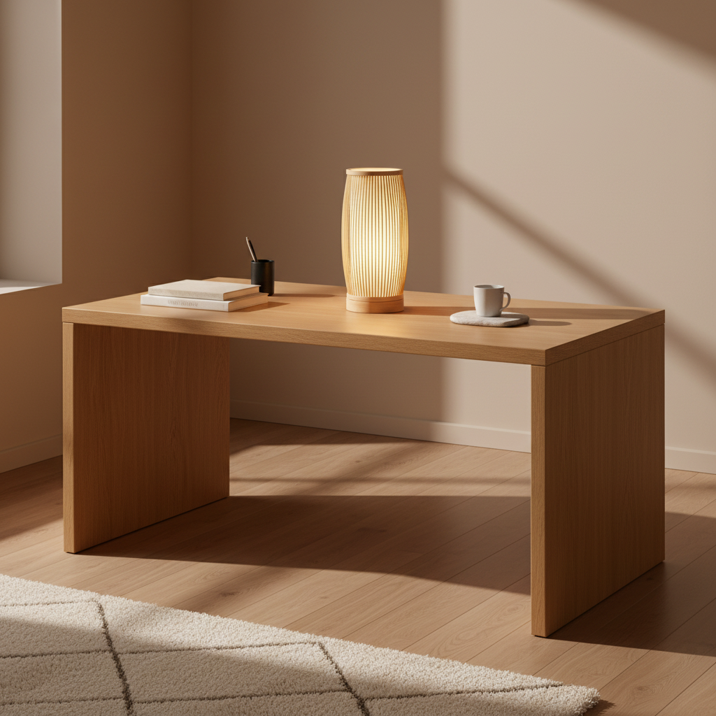 BambooGlow | Elegant Handwoven Japanese Table Lamp for Bedroom