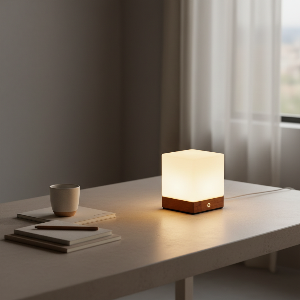 Naturalis | Elegant Minimalist Cordless LED Table Lamp with Wood Base
