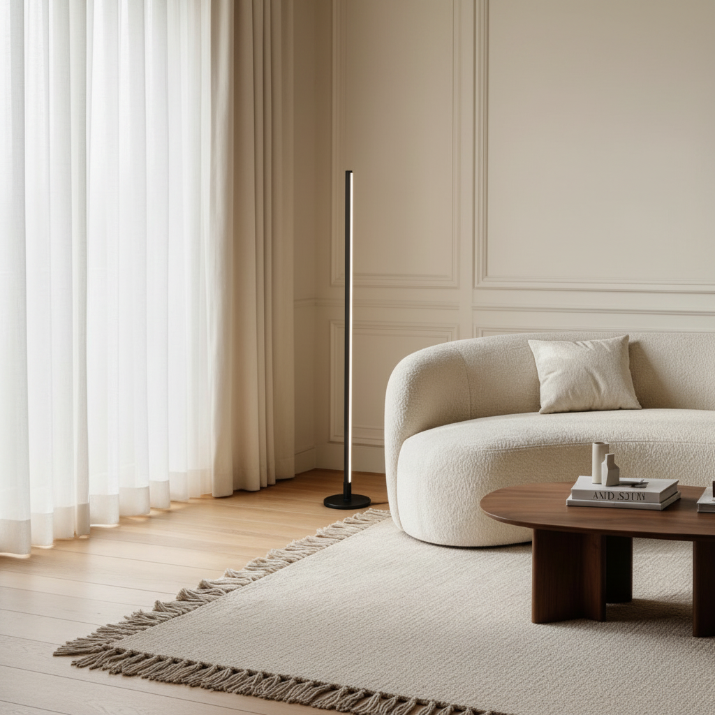 Luminara | Sleek Modern Aluminum Standing Floor Lamp for Ambient Lighting