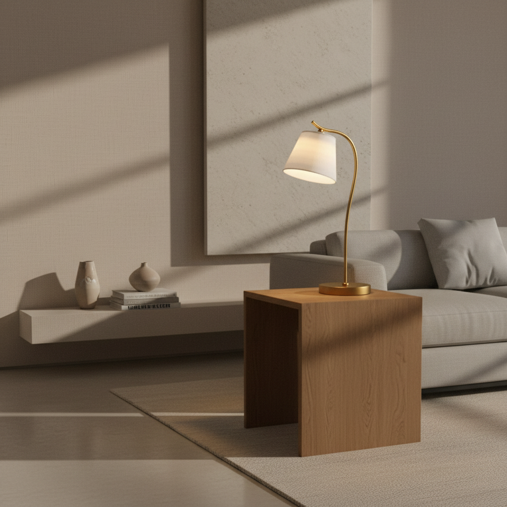Luminara | Elegant Modern Gooseneck Desk Lamp with Fabric Shade