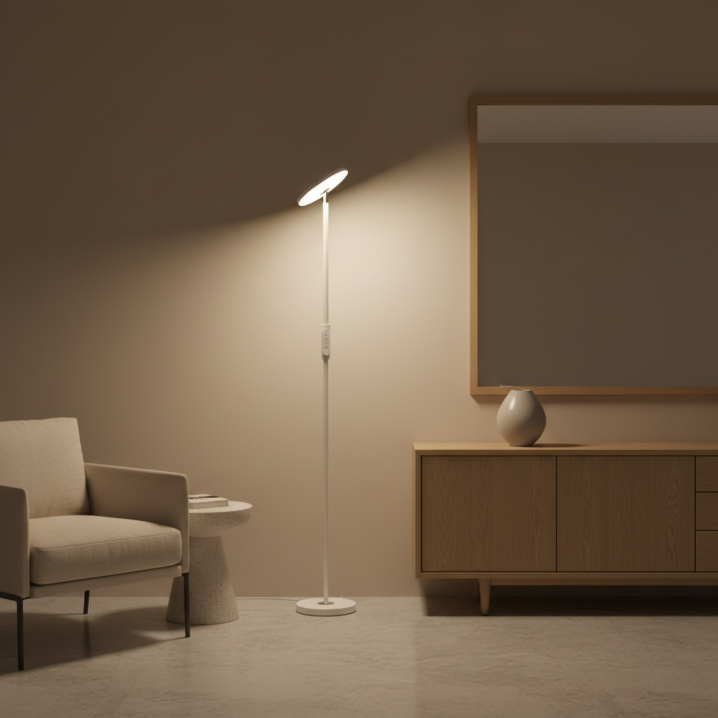 Luminara | Modern Black Adjustable Uplight Floor Reading Lamp