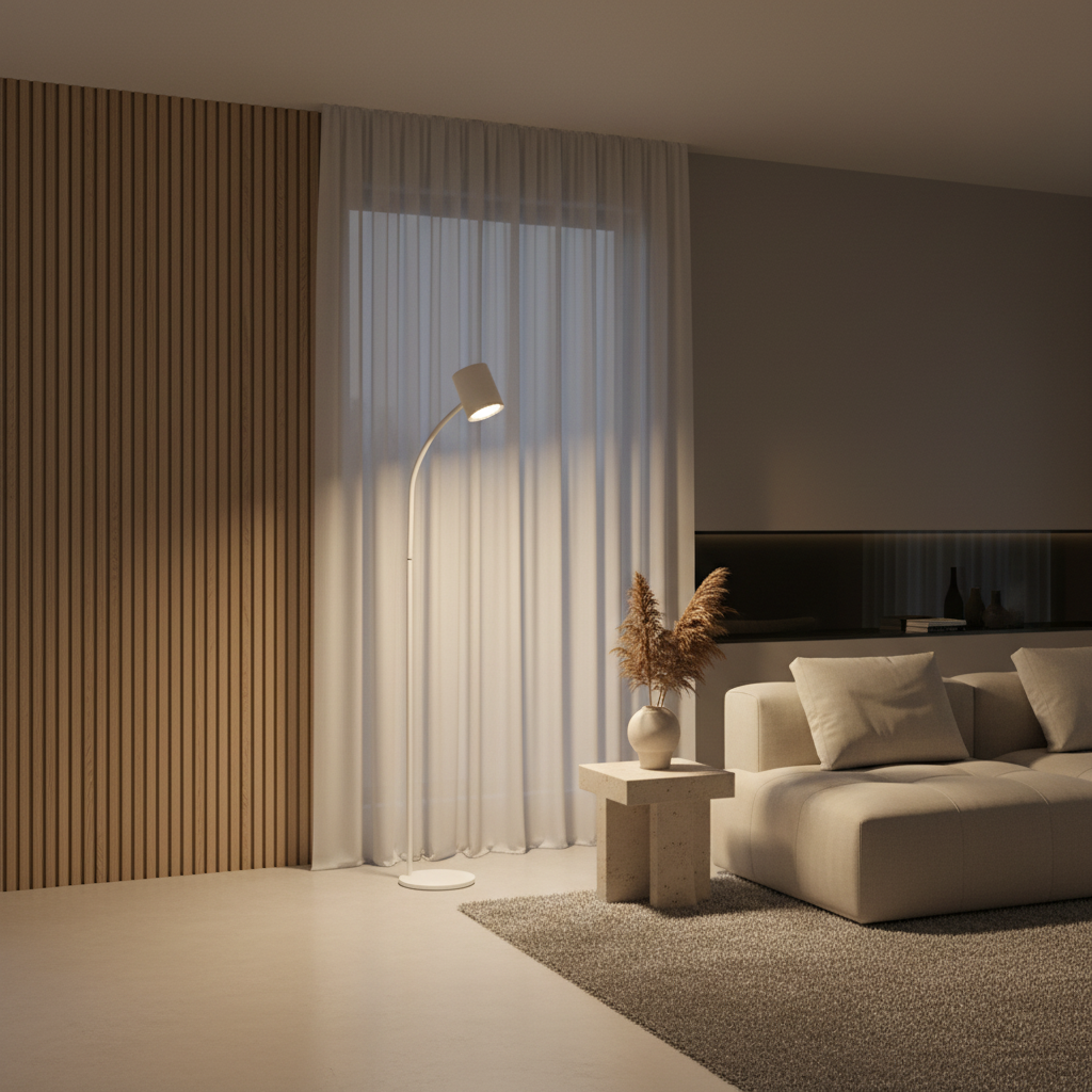 Luminara | Modern Adjustable Black Floor Lamp for Living Room Lighting