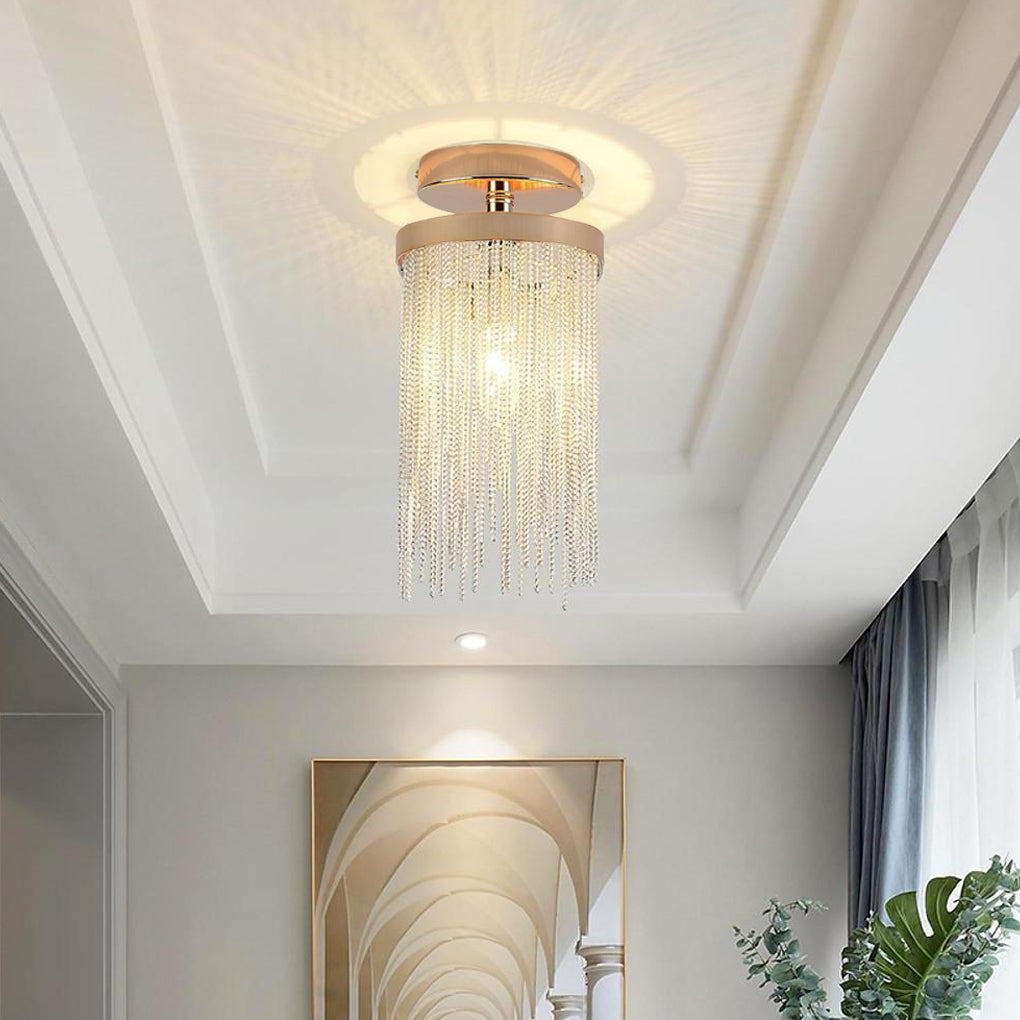 TasselGlow | Elegant Modern Farmhouse Flush Mount Ceiling Light