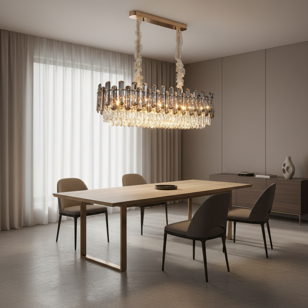 LustraSphere | Elegant Modern Crystal Chandelier with Gold Accents