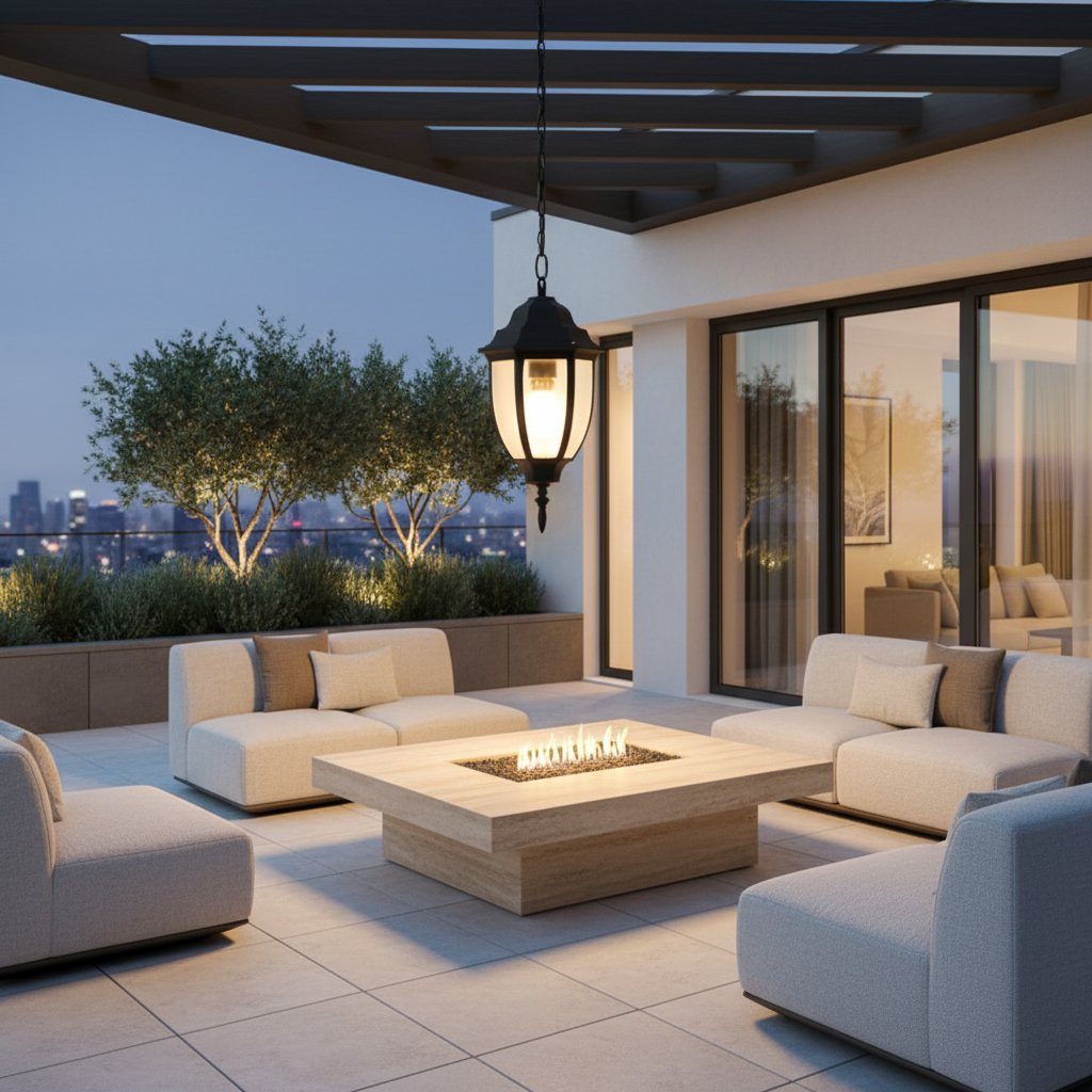AluminaGlow | Stylish Waterproof Glass Outdoor Chandelier Lighting