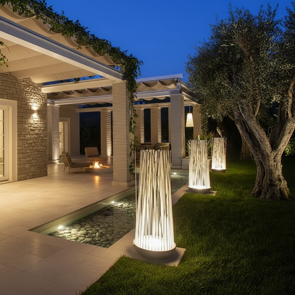 ReedsLight | Elegant Waterproof Stainless Steel Outdoor Floor Lamp