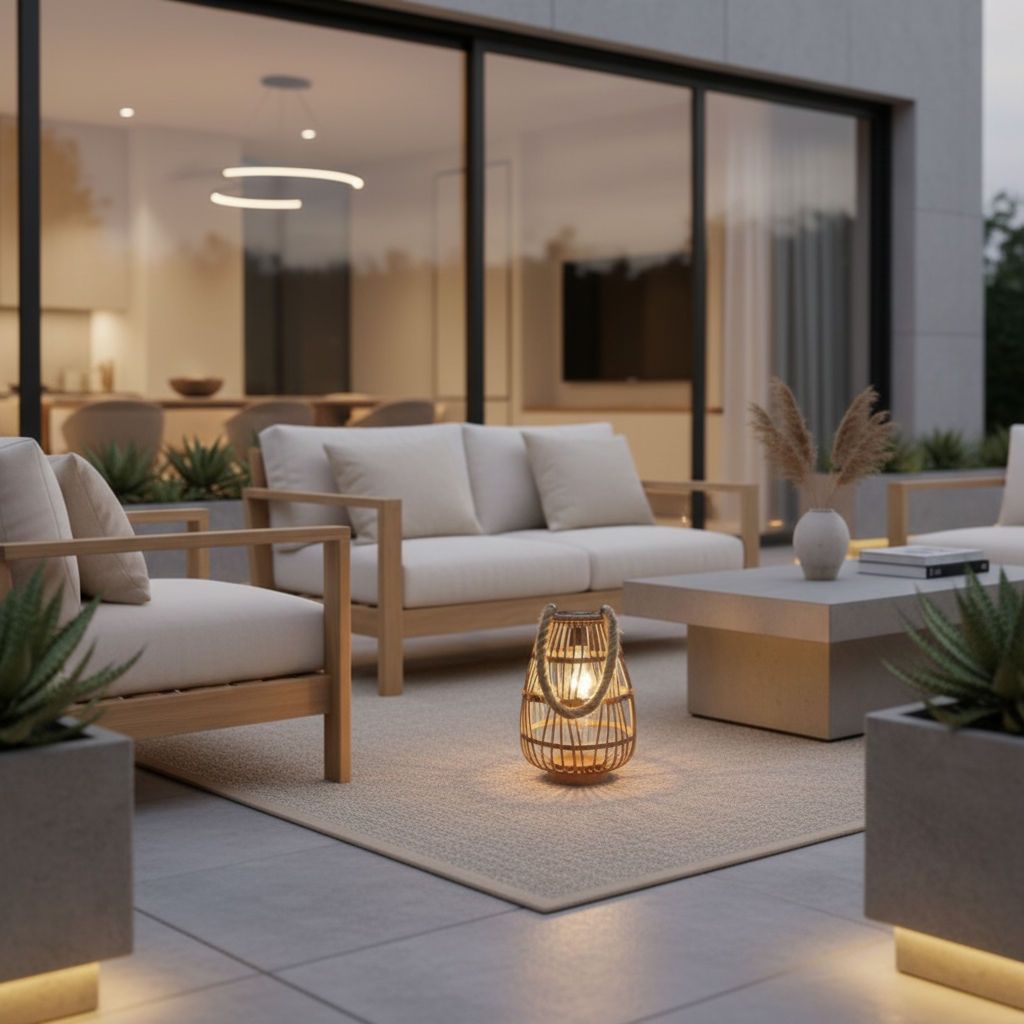 RattanGlow | Charming Vintage Outdoor Solar Lantern for Ambiance