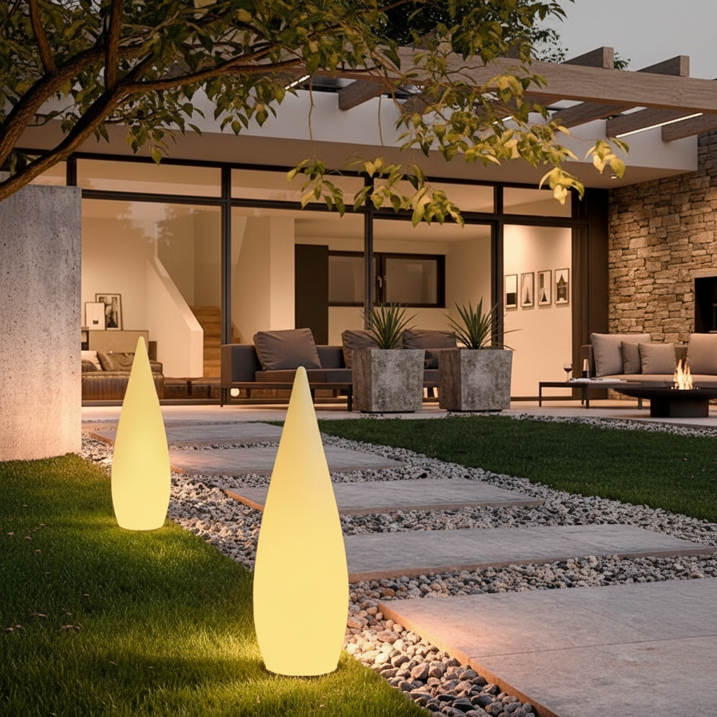 AquaGlow | Modern Elegant Solar Outdoor Garden Floor Lamp