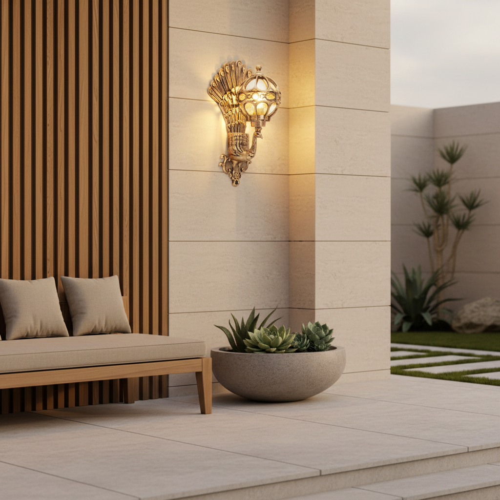 Elegant Peacock | Outdoor Wall Lantern with Vintage Design | IP55 Waterproof for Outdoor Aesthetics