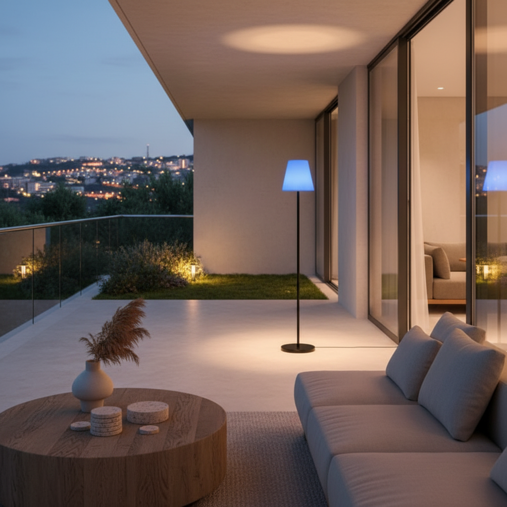 Solara | Modern Elegant Solar Outdoor Floor Lamp with RGB Effects