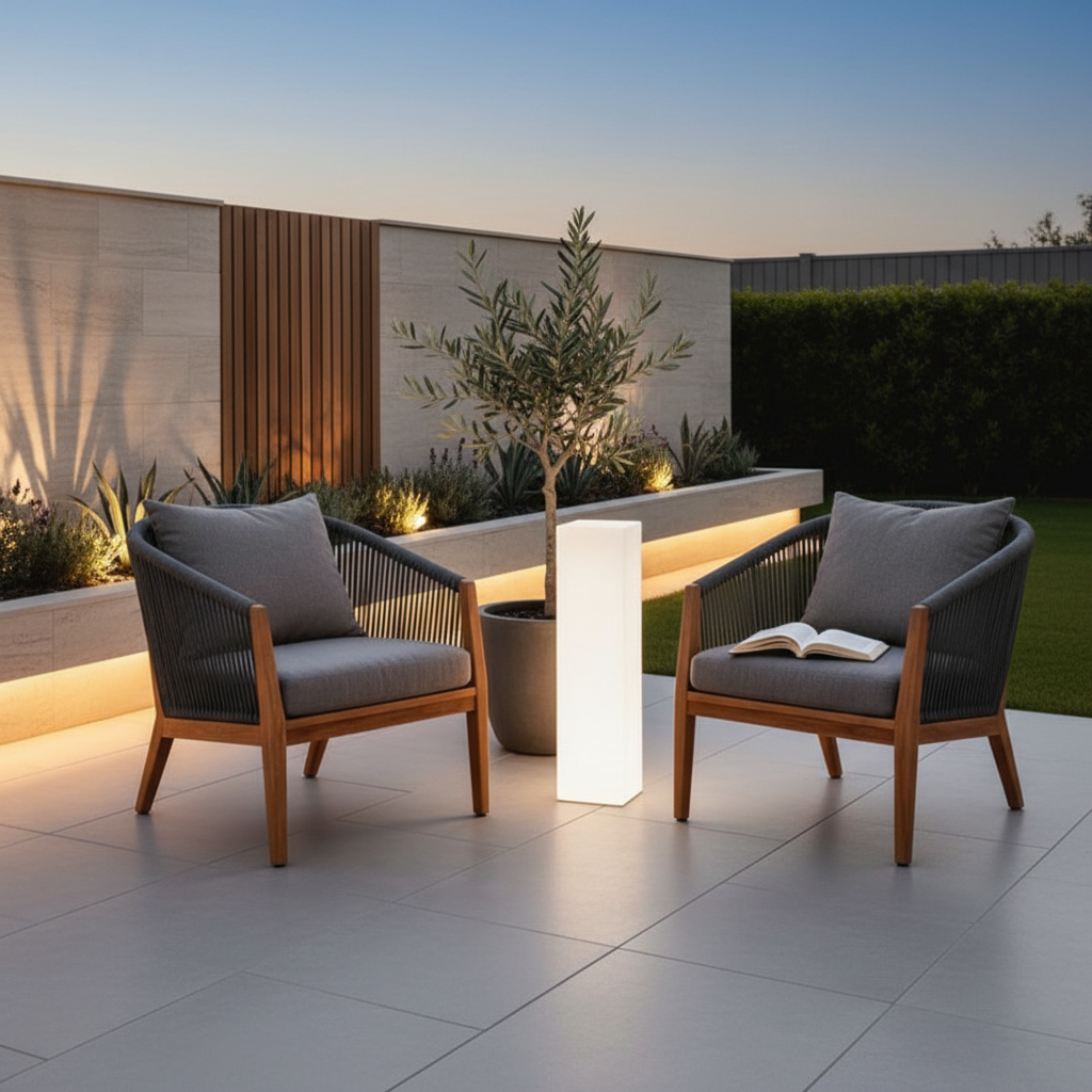 Modern Outdoor LED Floor Lamp | Waterproof Remote Control Ambient Light