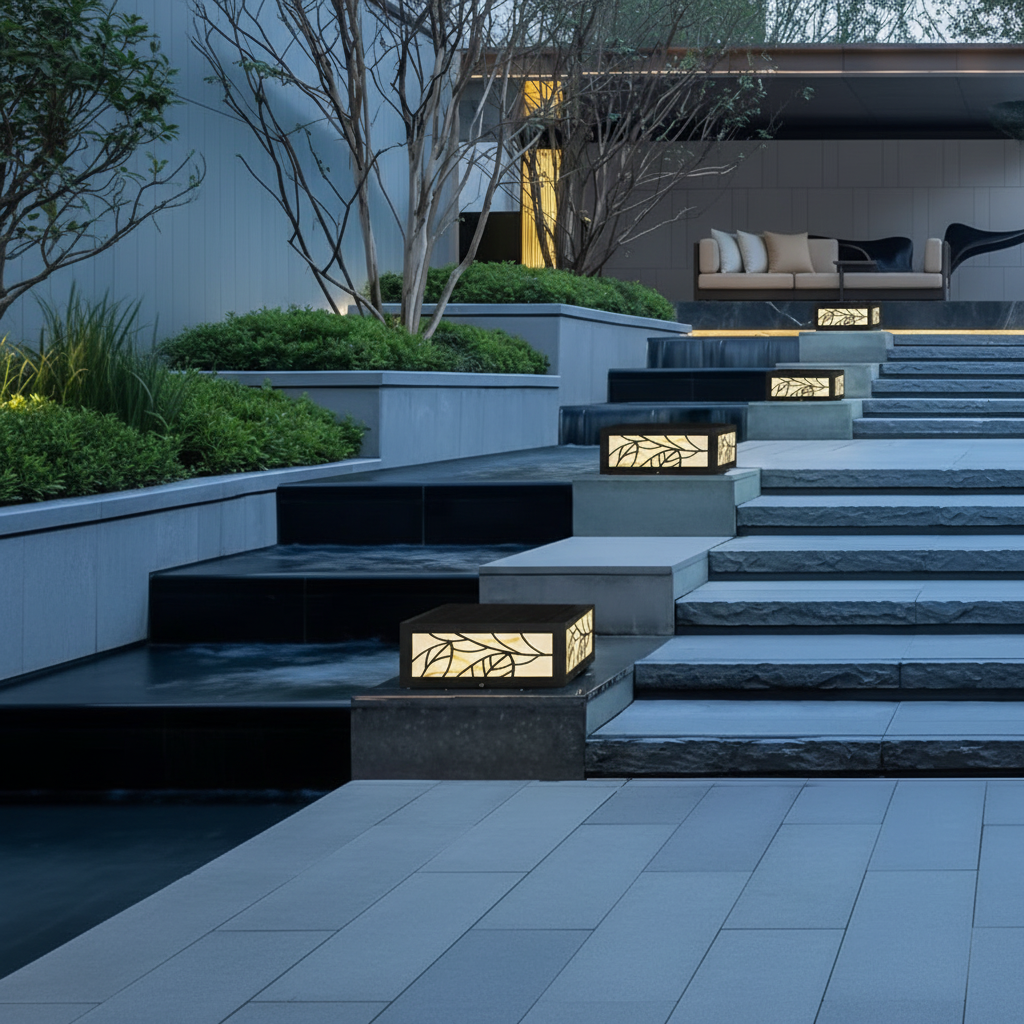 Lumosquare | Stylish Modern Solar Garden Pillar Light Fixture
