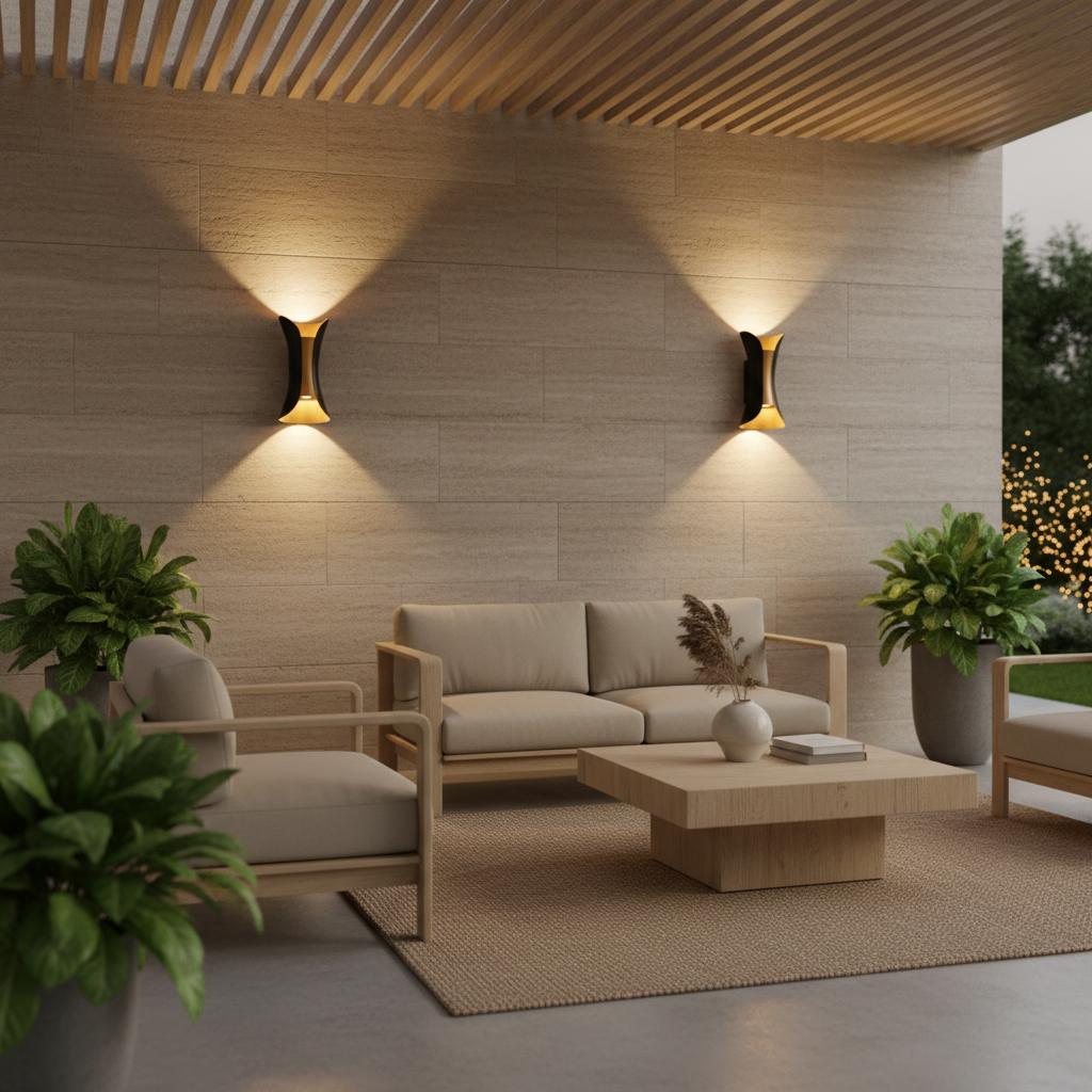 Modern Curved LED Wall Light | Waterproof Dual Beam Outdoor Lighting