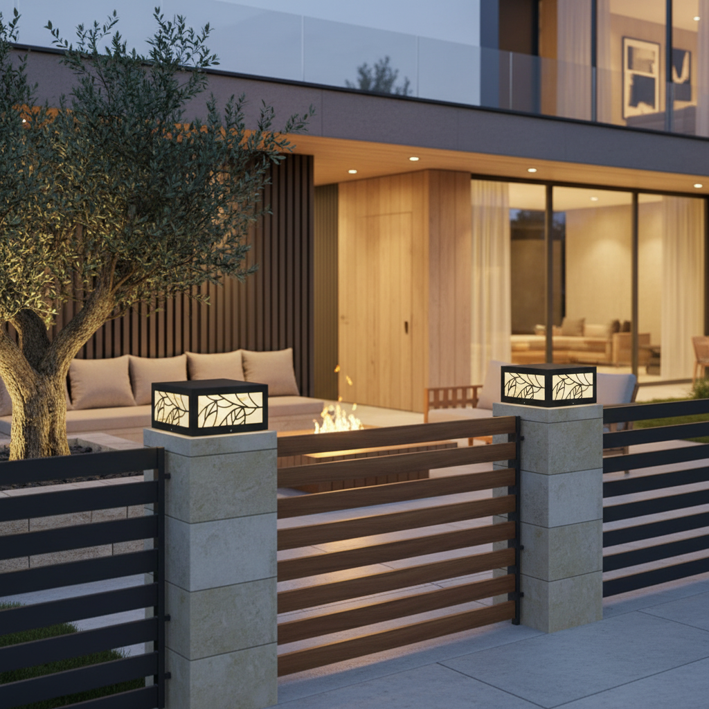 Lumosquare | Stylish Modern Solar Garden Pillar Light Fixture