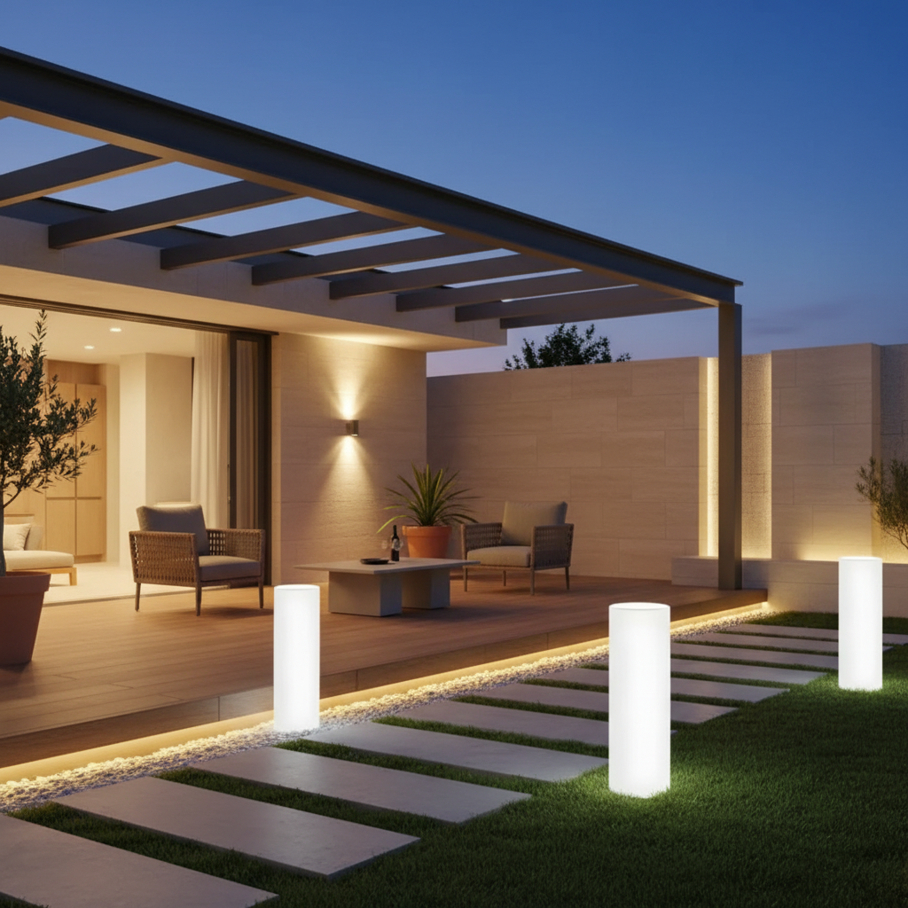 Contemporary LED Outdoor Lamp | Waterproof Color Changing Ambient Light