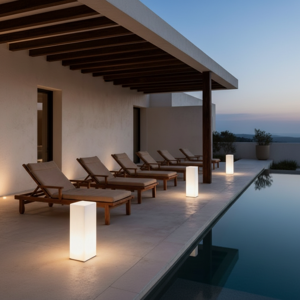 Modern Outdoor LED Floor Lamp | Waterproof Remote Control Ambient Light